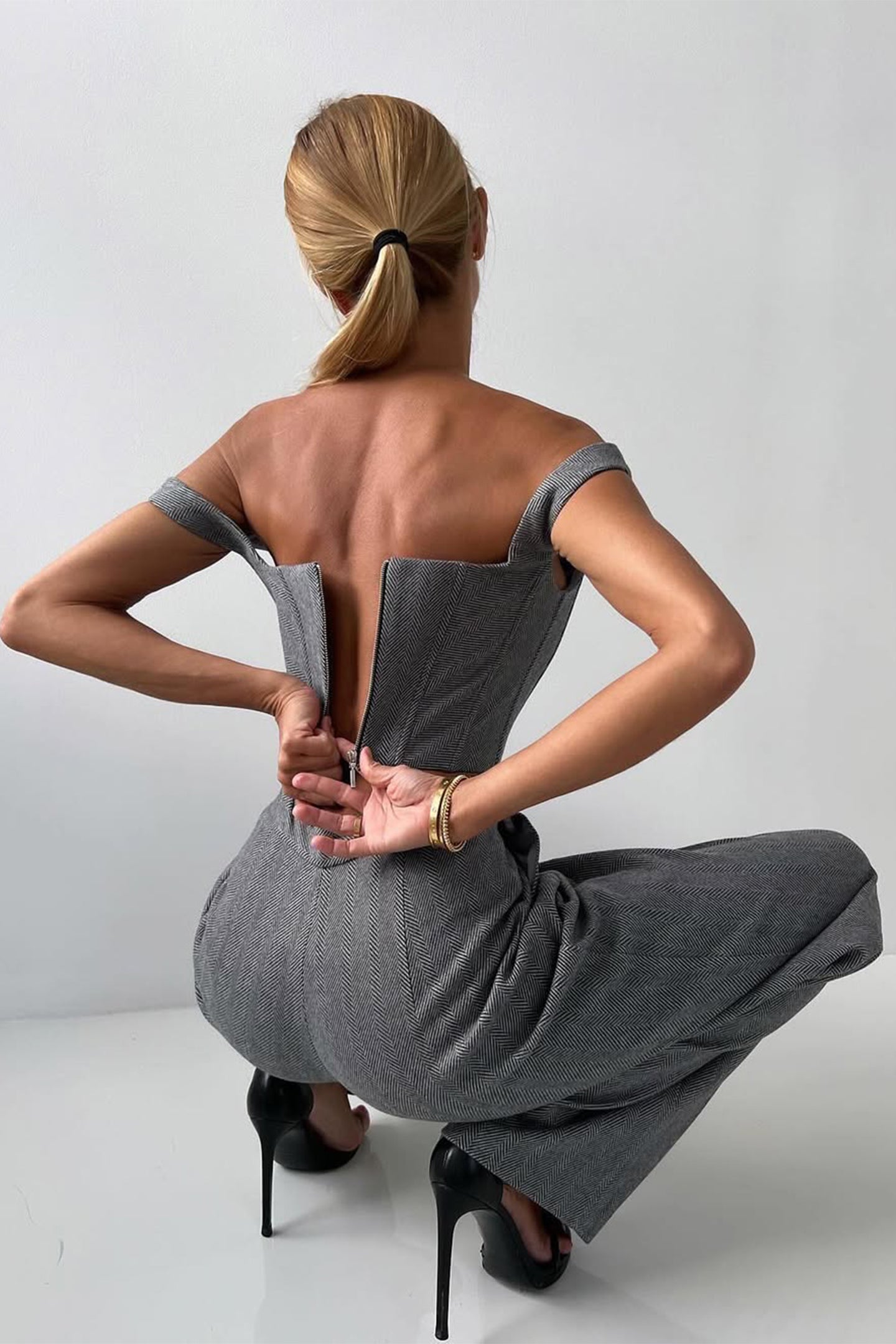 Dolce - Conjunto de tres piezas con blazer de doble botonadura